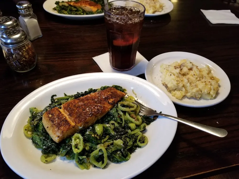 Cajun Salmon over Greens